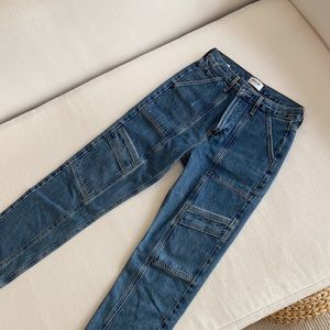 Agolde Cooper Cargo High Rise Ankle Straight Jeans in Regulation